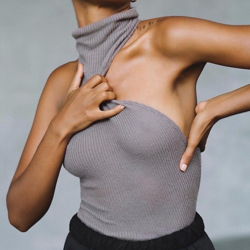 Joah Brown High Turtleneck Tank in Espresso